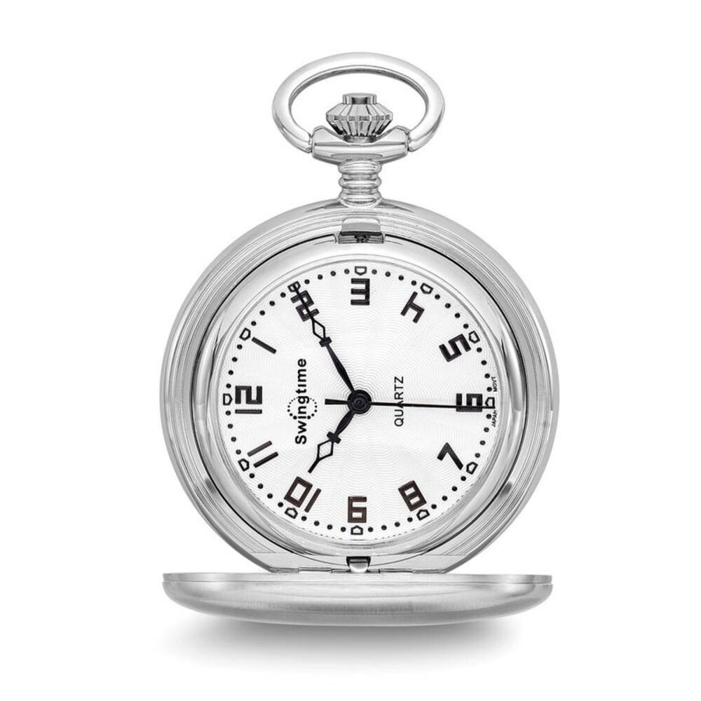 Swingtime Chrome-finish, Brass Quartz Pocket Watch